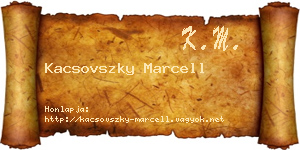 Kacsovszky Marcell névjegykártya