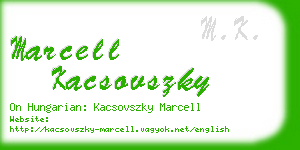 marcell kacsovszky business card